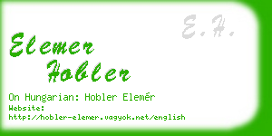 elemer hobler business card